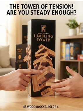 Game Gallery Jumbling Tower – Classic Wooden Block Stacking Game (Ages 8+) - New